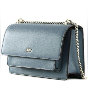 Chic DKNY Blue Leather Chain Crossbody Bag
